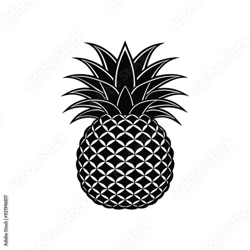 a silhouette of pineapple vector art illustration