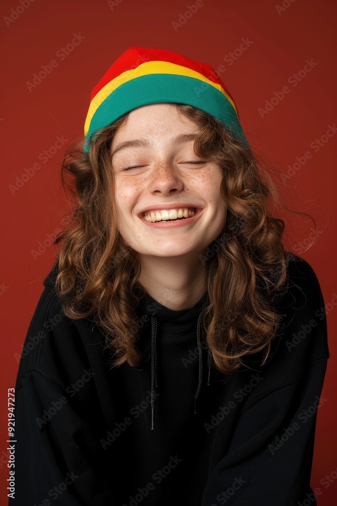 Portrait Of A Smiling Young Woman, Feeling Cheerful Portrait Of A Smiling Young Woman, Feeling Cheerful