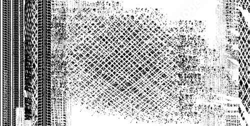 Vektor Design Vorlage - Reifenspuren - Reifenprofile und Grunge Texturen
