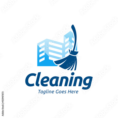 Home Cleaning Services Logo Design Vector. Cleaning broom logo design.
