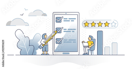 Survey rating answers report as client satisfaction research outline concept, transparent background. Questions about service or product quality and rating data collection illustration.