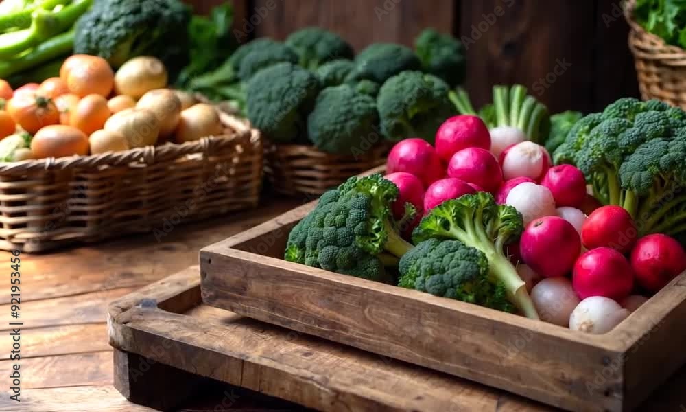 Discover a bounty of colorful vegetables arranged beautifully, showcasing the freshness and variety available at a bustling local market Discover a bounty of colorful vegetables arranged beautifully, showcasing the freshness and variety available at a bustling local market