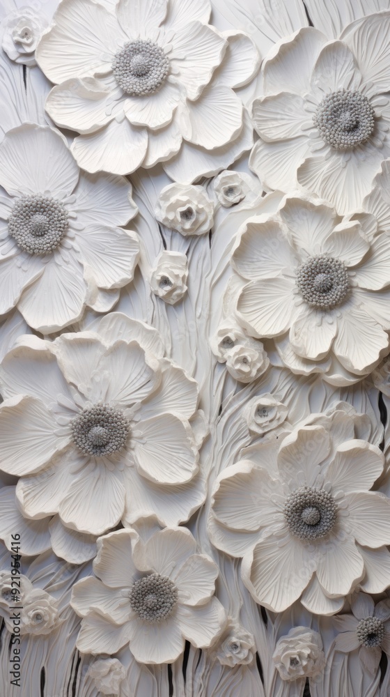 Plaster flowers field wallpaper textured pattern plant. Plaster flowers field wallpaper textured pattern plant.