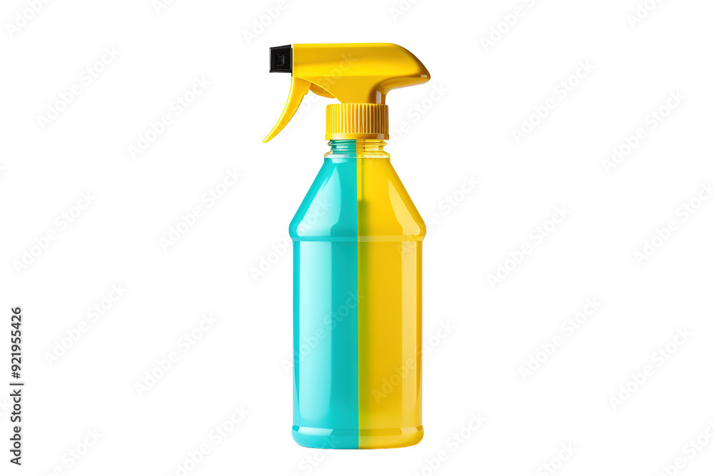 Vibrant Spray Bottle With a Two-Tone Design Perfect for Home Cleaning Tasks on White or PNG Transparent Background. Vibrant Spray Bottle With a Two-Tone Design Perfect for Home Cleaning Tasks on White or PNG Transparent Background.