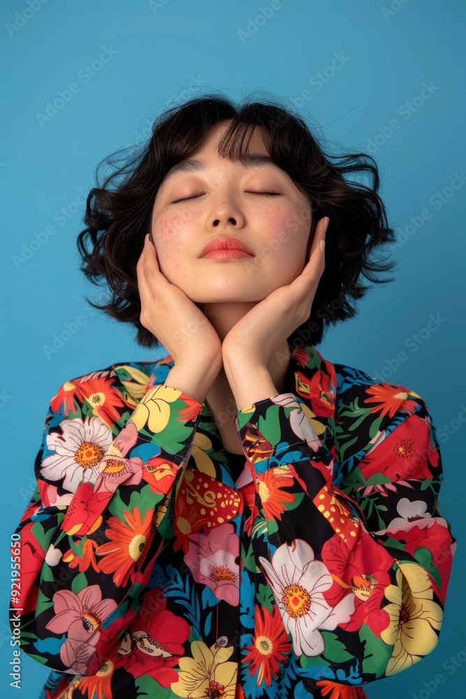 Portrait Of A Cute Young Asian Woman Showing A Sleeping Gesture Portrait Of A Cute Young Asian Woman Showing A Sleeping Gesture