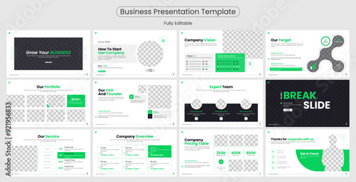 Creative business PowerPoint presentation slides template design. Use for modern keynote presentation background, brochure design, website slider, landing page, annual report, company profile