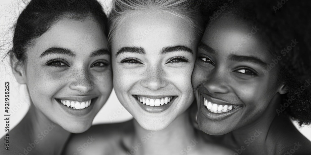 Three friends taking photos together Three friends taking photos together