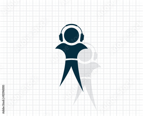 Vector dark color icon with shadow on light checkered background