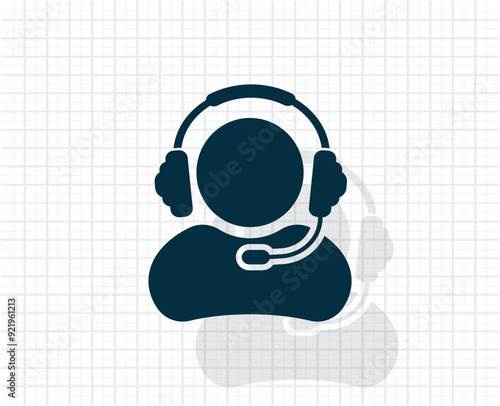 Vector dark color icon with shadow on light checkered background