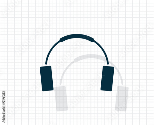 Vector dark color icon with shadow on light checkered background