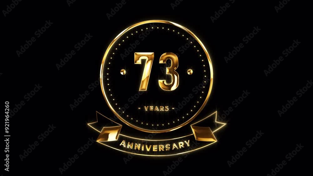 73rd Anniversary Celebration. Happy 73 Years Anniversary Animation in Gold Color on the Transparent Background, Alpha Channel. Great for greetings, celebrations, events, and gifts. 73rd Anniversary Celebration. Happy 73 Years Anniversary Animation in Gold Color on the Transparent Background, Alpha Channel. Great for greetings, celebrations, events, and gifts.