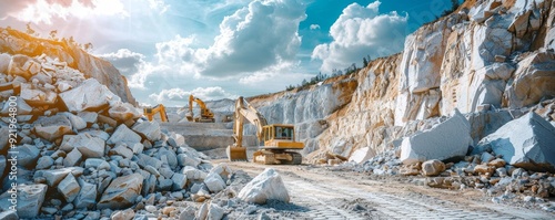 work in a quarry, mining