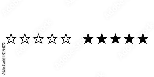 ofvs695 OutlineFilledVectorSign ofvs - five star rating vector icon . isolated transparent . outline and filled version . AI 10 / EPS / PNG . g12041