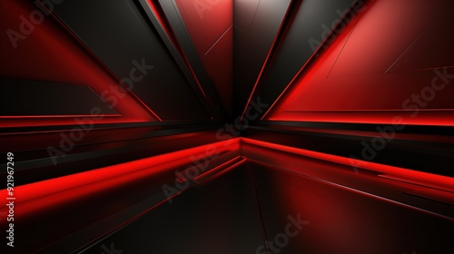 Abstract geometric background with red and black colors.