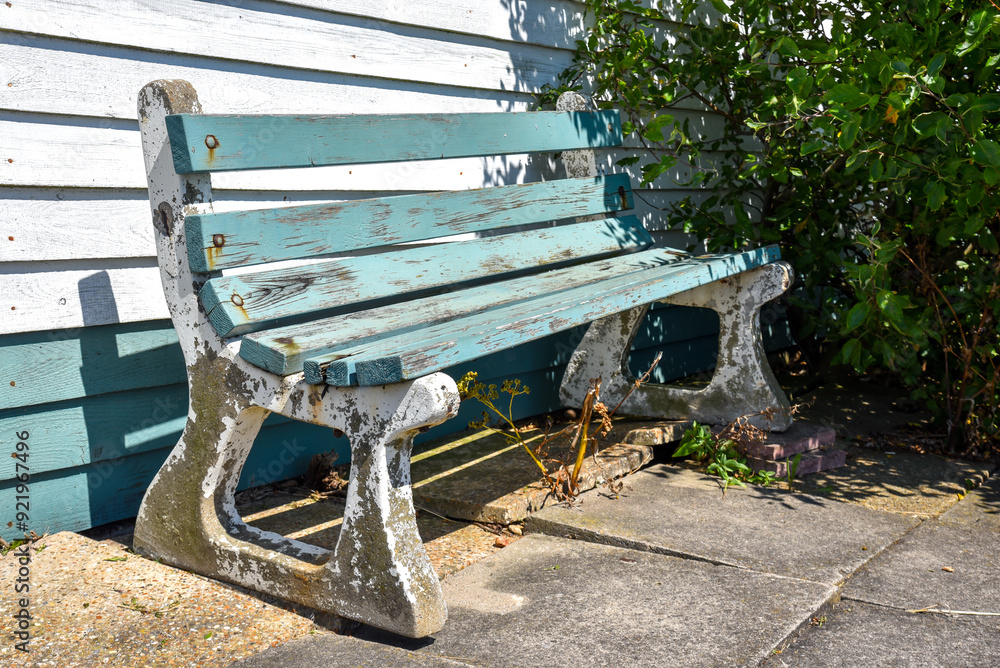 bench in a park by the seaside