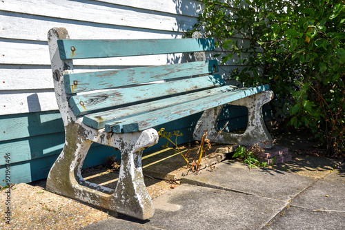 bench in a park by the seaside