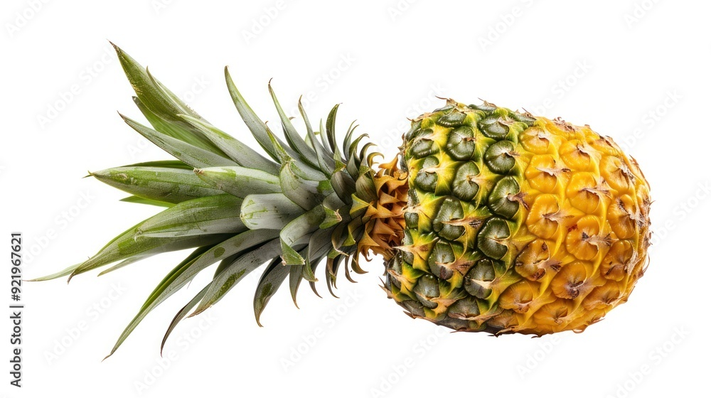 whole pineapple on a white or transparent background. PNG. The pineapple is yellow and spiky, and the leaves are green and spiky whole pineapple on a white or transparent background. PNG. The pineapple is yellow and spiky, and the leaves are green and spiky