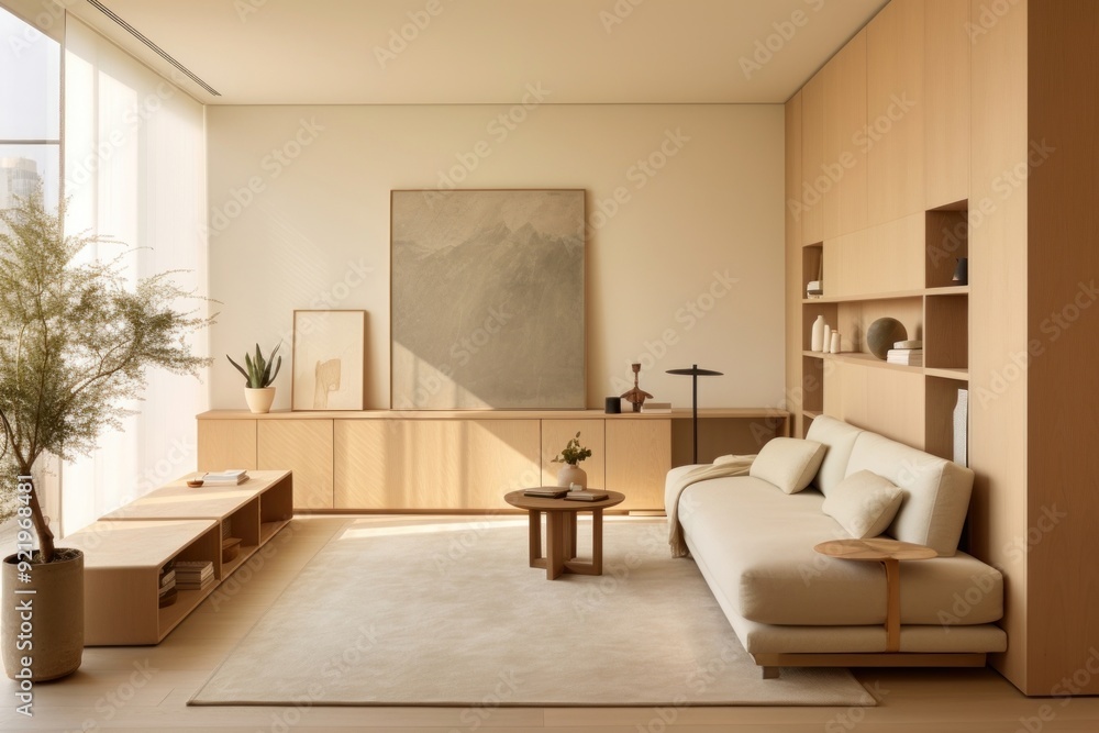 Fototapeta premium Studio apartment architecture furniture building.