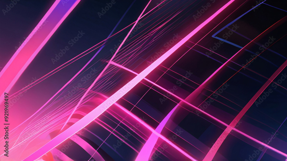 Fototapeta premium Abstract background with modern and futuristic neon light lines design for banner, poster, cover, wallpaper template