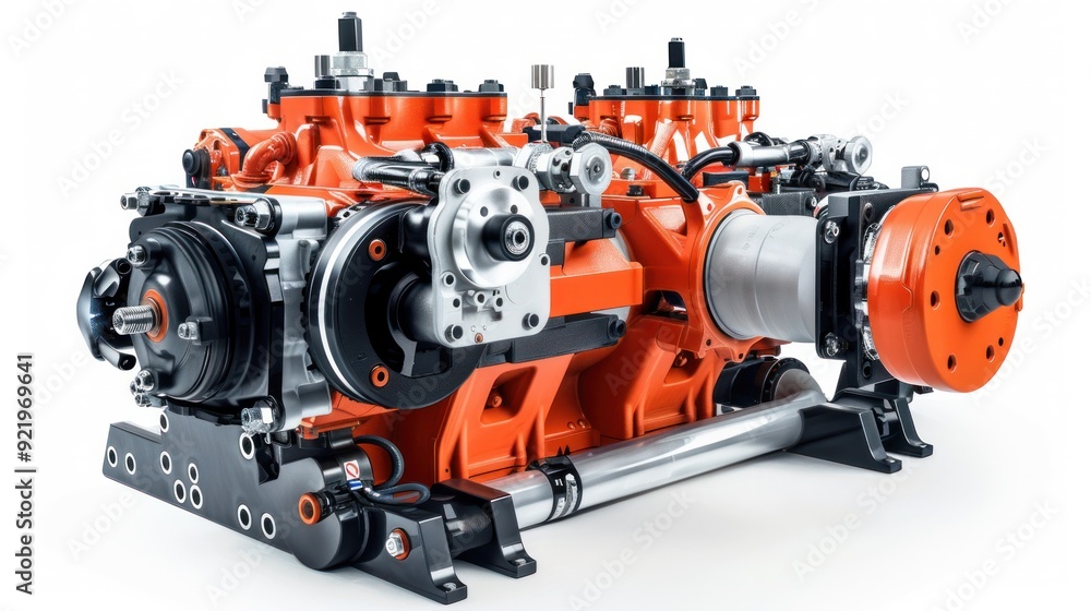 ABS hydraulic unit on white background. ABS hydraulic unit on white background.