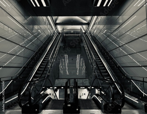escalator in the subway station
