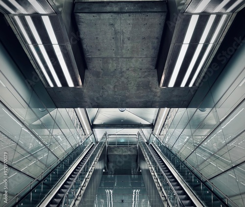 Canvas Print escalator in the subway station