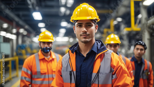 Photo of a male construction worker.AI generated