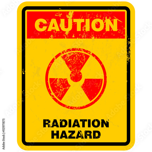 Caution, Radiation Hazard, sign and sticker vector