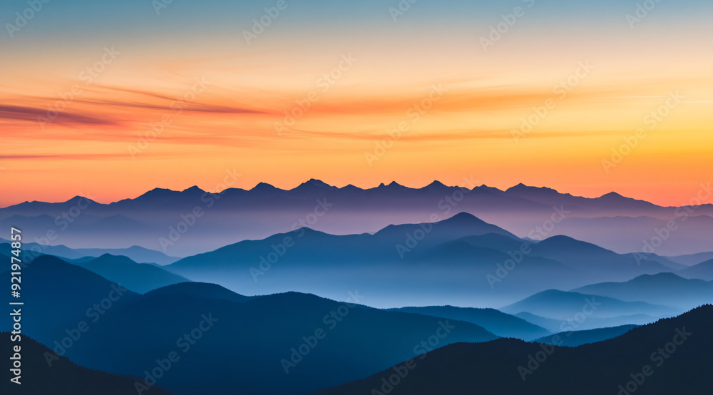 mountainous landscape at sunset in pastel background mountainous landscape at sunset in pastel background