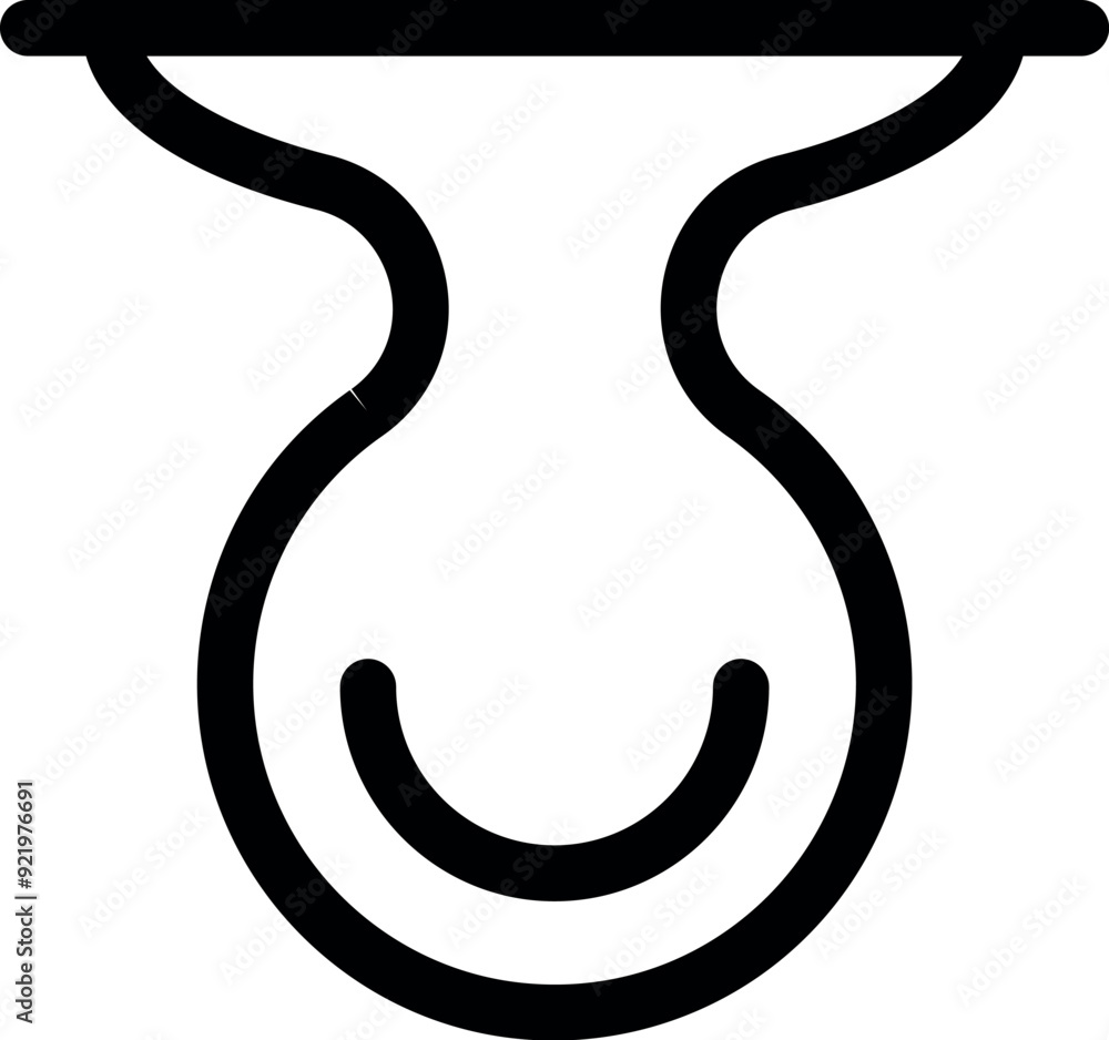 Simple, bold line icon of a chemistry flask representing a successful experiment Simple, bold line icon of a chemistry flask representing a successful experiment