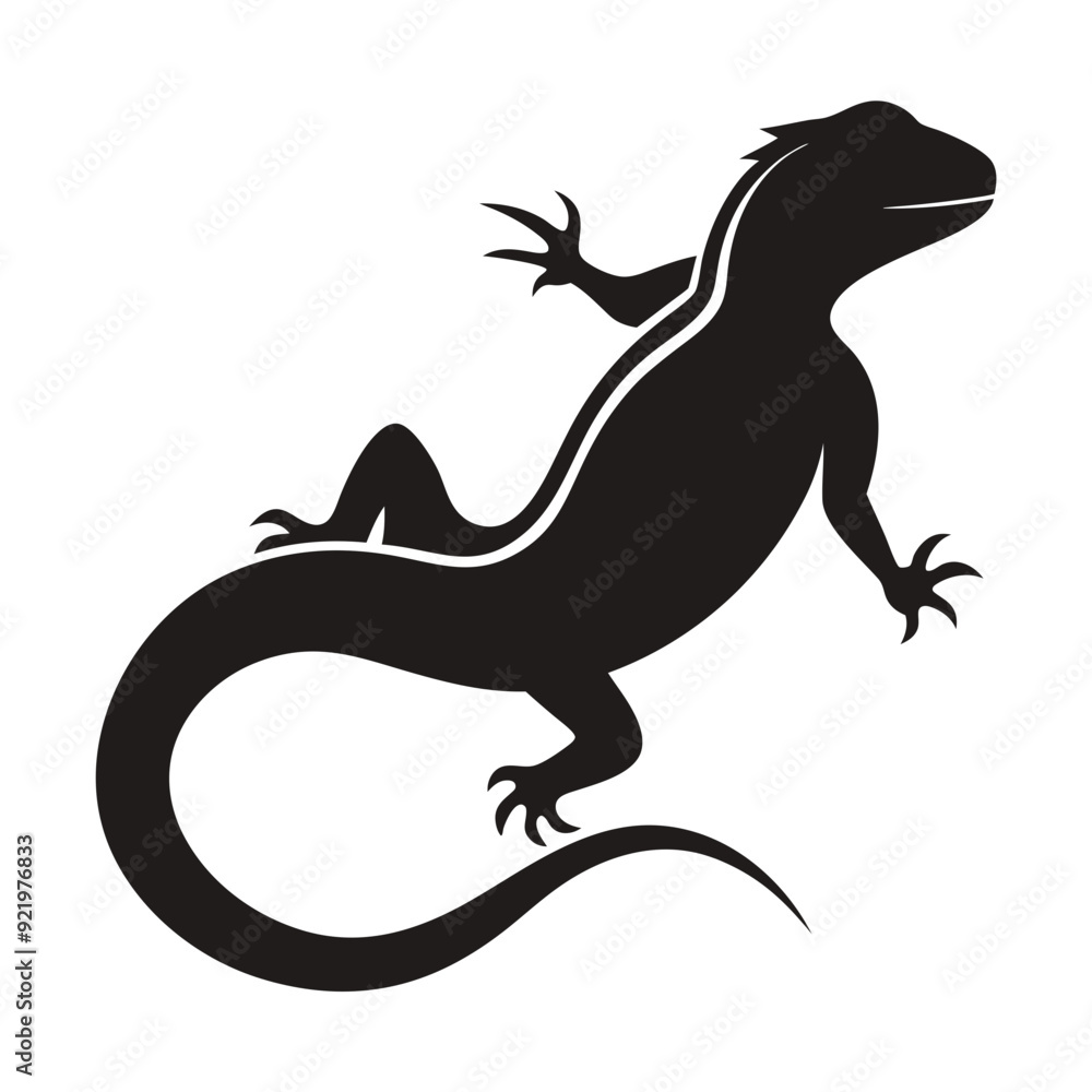 Fototapeta premium silhouette of a lizard