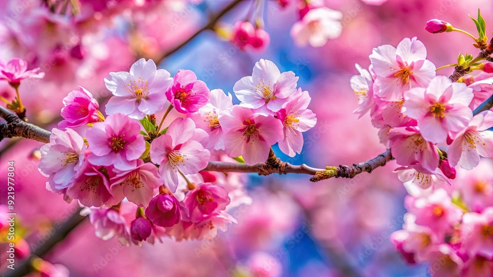 Close up view of beautiful pink sakura flower blooming on a sakura tree branch in springtime, sakura, tree, flower Close up view of beautiful pink sakura flower blooming on a sakura tree branch in springtime, sakura, tree, flower