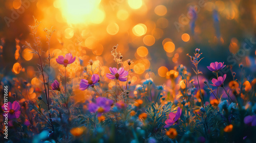 view of beautiful flower plants in the morning