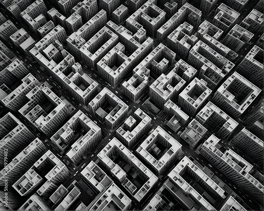 Abstract Cityscape with Geometric Shapes and Intersecting Lines Abstract Cityscape with Geometric Shapes and Intersecting Lines