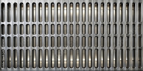 Seamless texture of silver metal grate with long slits, top view, metal, grate, texture, seamless, silver, drain, water