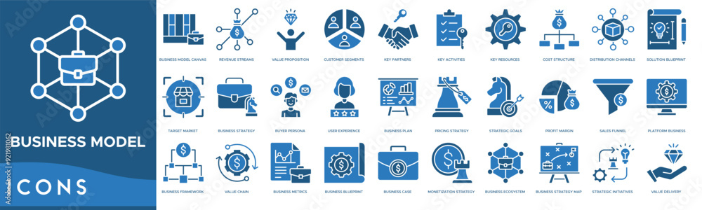 Business Model Icon Business Model Canvas Revenue Streams Value 