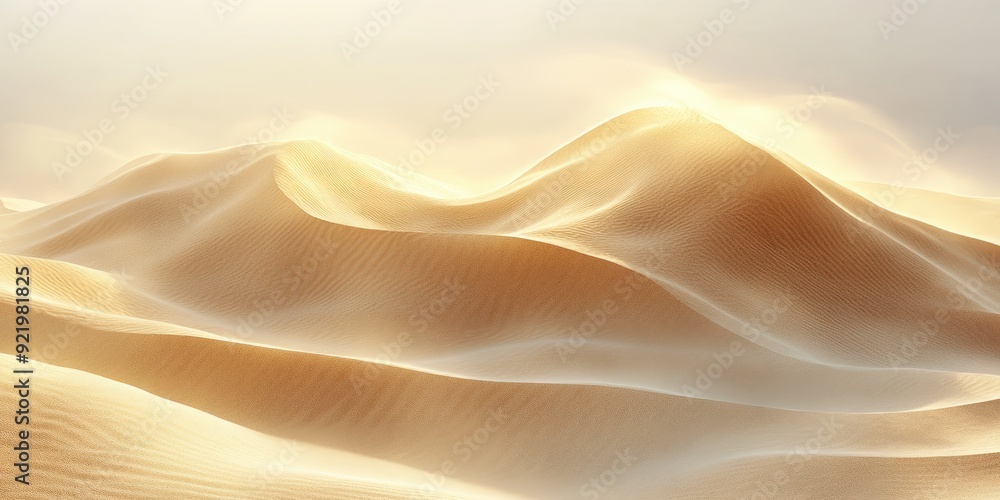 Golden Sand Dunes Under a Hazy Sky Golden Sand Dunes Under a Hazy Sky