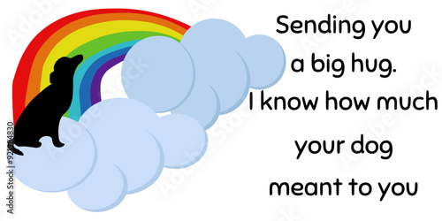 Sympathy card for dog loss, kind phrase with condolences for a beloved pet