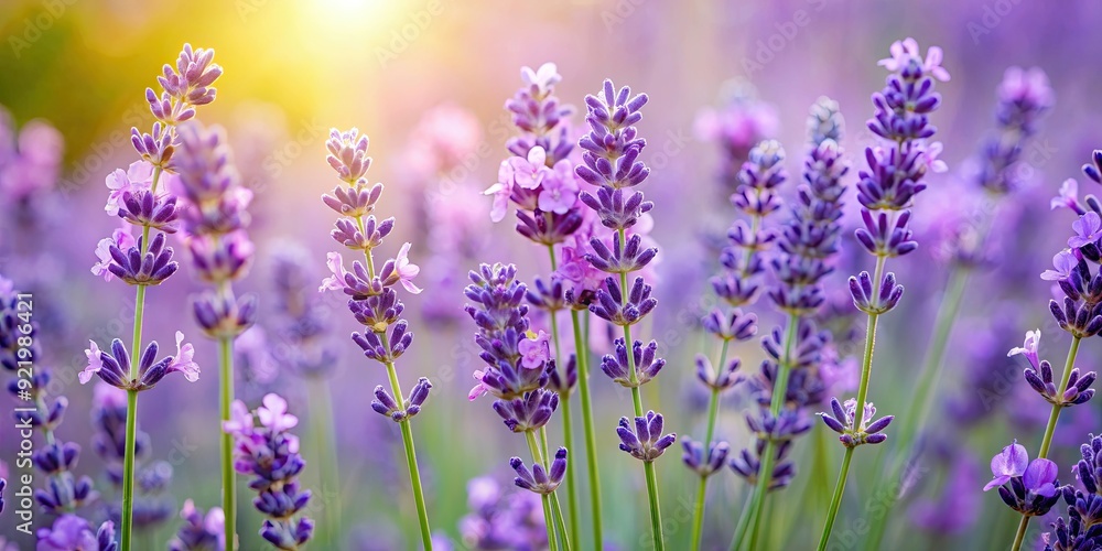 Close up of delicate lavender flowers in bloom, lavender, flowers, close-up, purple, petals, blooming, fragrant, garden Close up of delicate lavender flowers in bloom, lavender, flowers, close-up, purple, petals, blooming, fragrant, garden