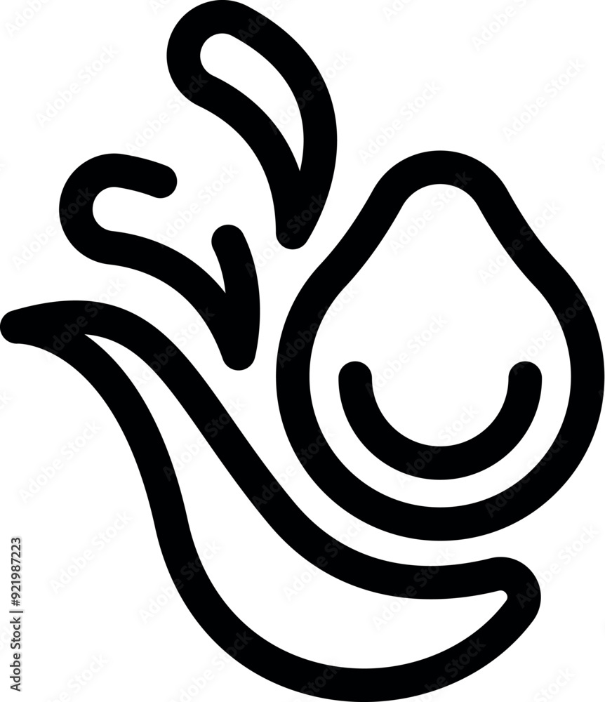 Simple icon of a water wave splashing and creating a droplet