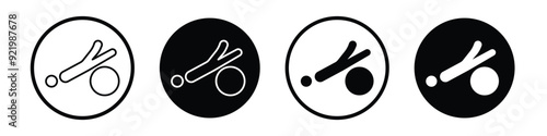 Fitness Ball vector icon set black filled and outlined style.