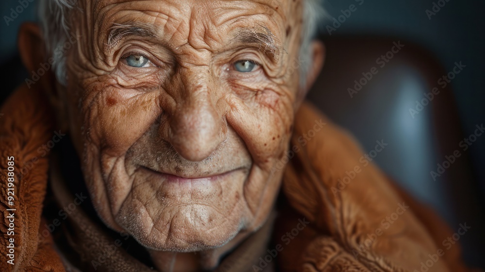 An elderly man with wrinkles and a kind smile, his face telling the story of a life well-lived An elderly man with wrinkles and a kind smile, his face telling the story of a life well-lived