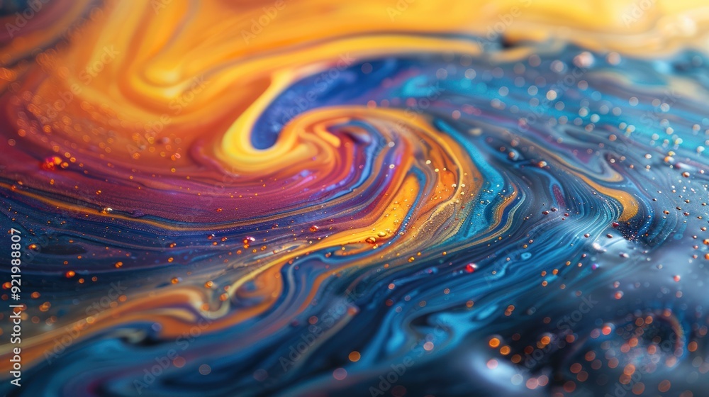 A macro shot of a soap bubble, highlighting the swirling colors and patterns A macro shot of a soap bubble, highlighting the swirling colors and patterns