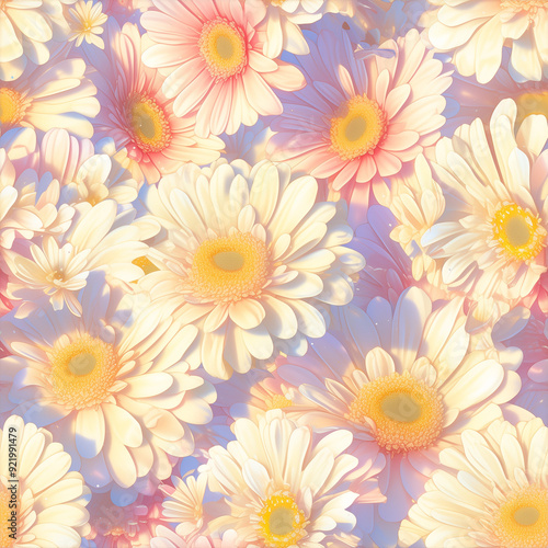 アニメ風のスプラッシュのガーベラのテクスチャパターン