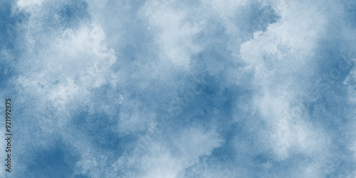 abstract Bright and shinny cloudy sky blue watercolor background, Grunge style blue background with white clouds for any wallpaper and decoration and design.	