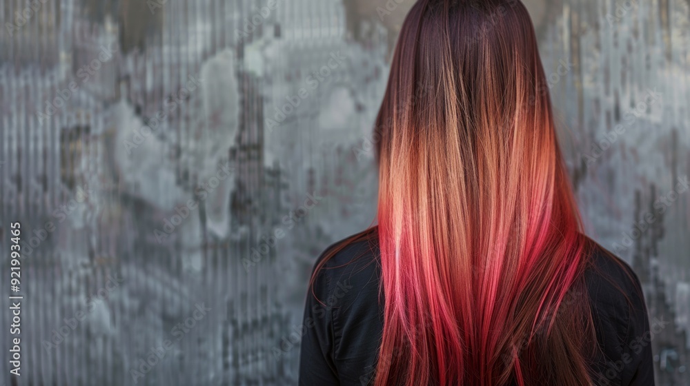 Long, straight hair with ombre coloring Long, straight hair with ombre coloring
