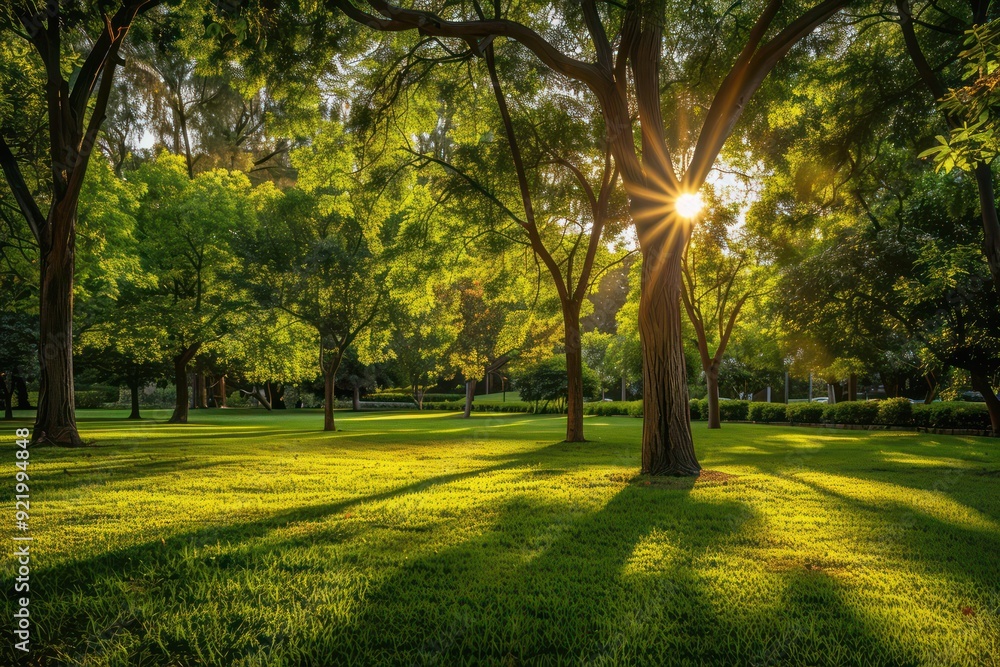 Obraz premium sun rays in the park