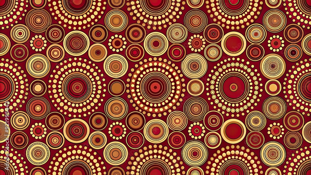 Organic seamless background pattern with natural circles in red, gold, maroon, and crimson , nature, organic, seamless, background Organic seamless background pattern with natural circles in red, gold, maroon, and crimson , nature, organic, seamless, background