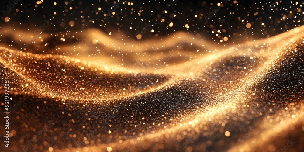 Abstract Golden Glitter with Bokeh Lights Abstract Golden Glitter with Bokeh Lights