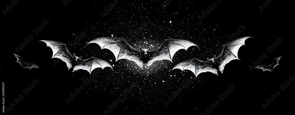 Fototapeta premium Dark background with bats for Halloween